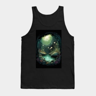 Magical Cavern Oasis Fantasy Illustration Tank Top